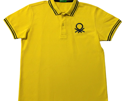 United Colors of Benetton Yellow Embroidered Logo Polo Shirt
