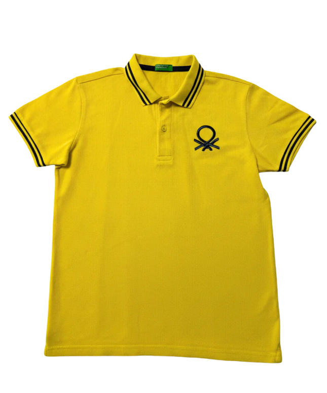 United Colors of Benetton Yellow Embroidered Logo Polo Shirt