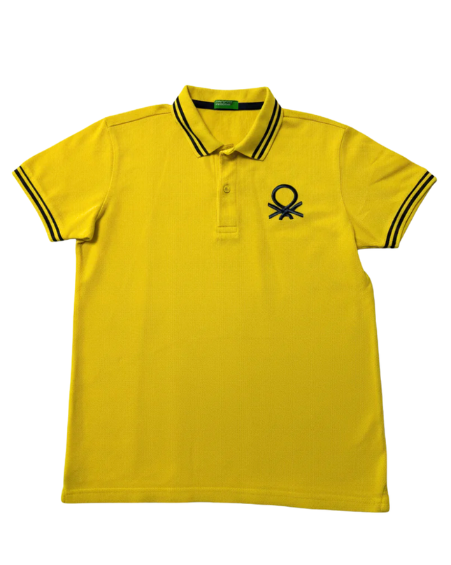 United Colors of Benetton Yellow Embroidered Logo Polo Shirt