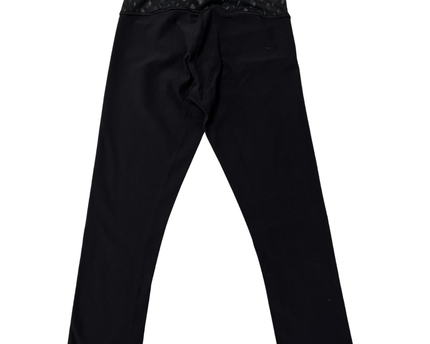 Lululemon Black High-Waist Cropped Leggings with Patterned Waistband