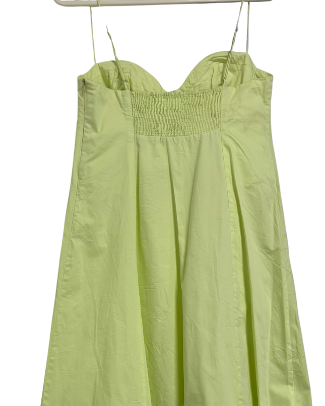 Zara Lime Green Midi Dress with Sweetheart Neckline