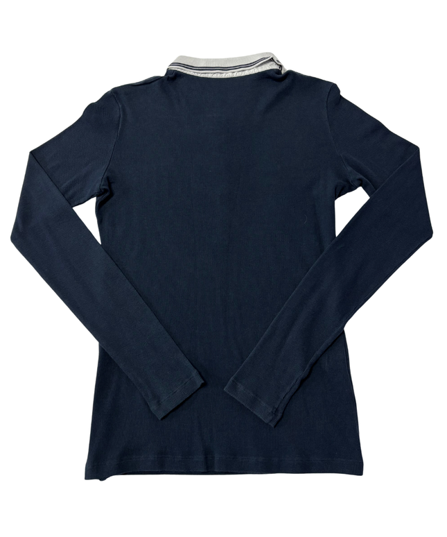 Lacoste Dark Blue Long-Sleeve Ribbed Polo Shirt