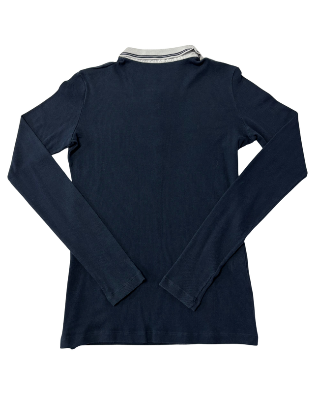 Lacoste Dark Blue Long-Sleeve Ribbed Polo Shirt