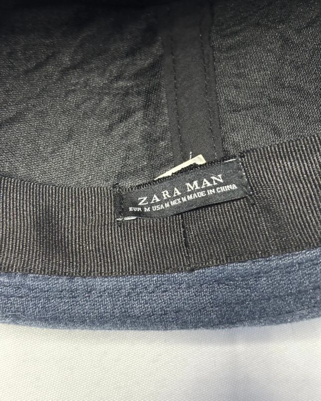 Zara Man Navy Blue Fedora Hat