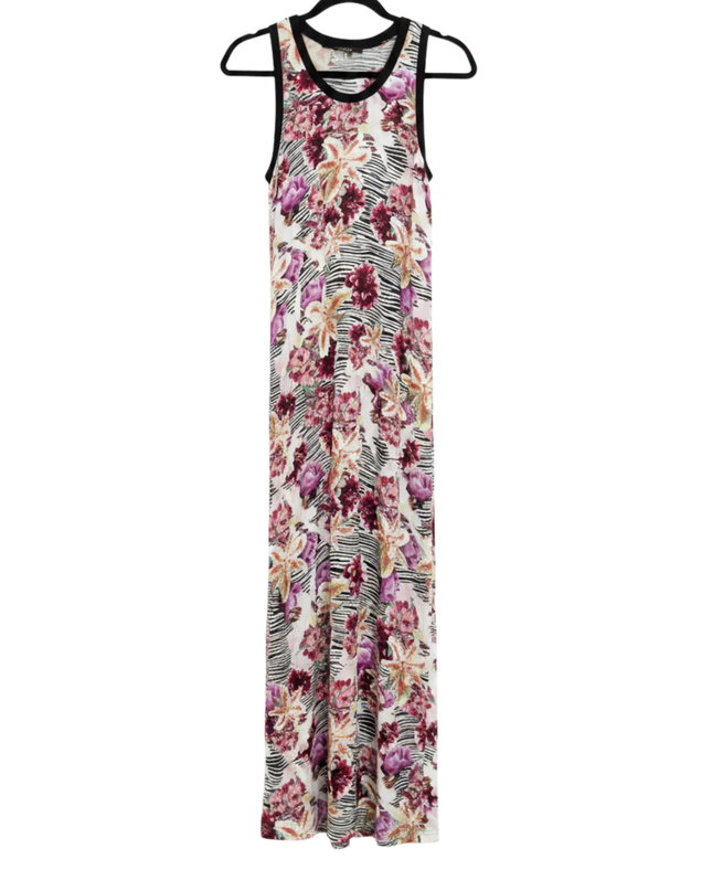 GUESS Multi/Floral/Zebra Sleeveless Maxi Dress