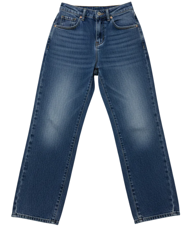 Zara Blue Straight Leg Denim Jeans