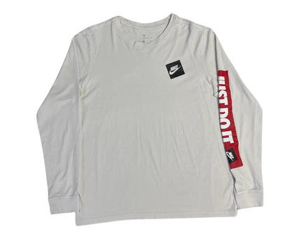 Nike Light Gray Just Do It Long Sleeve T-Shirt