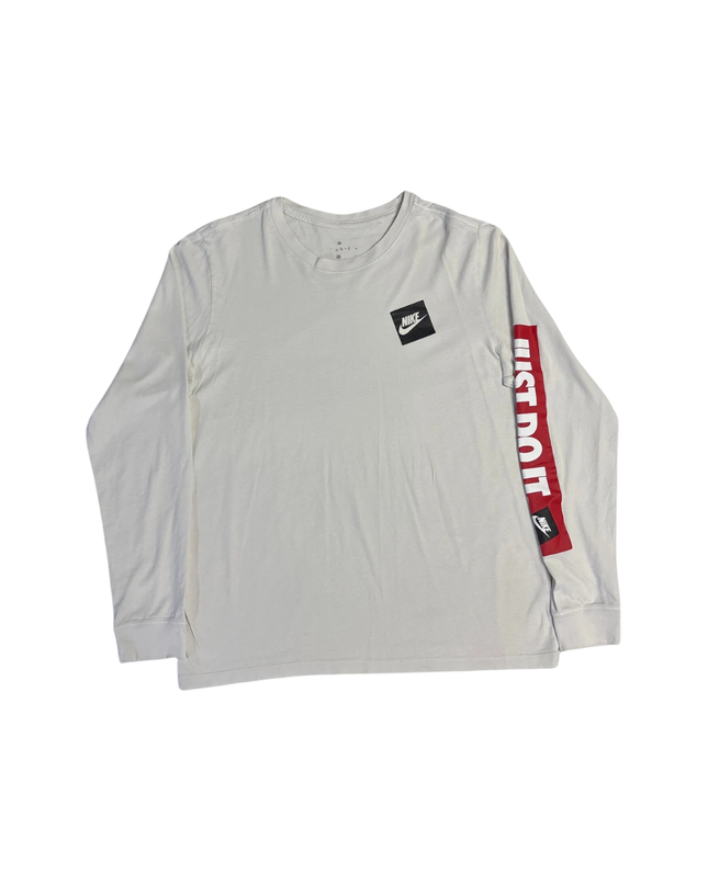 Nike Light Gray Just Do It Long Sleeve T-Shirt
