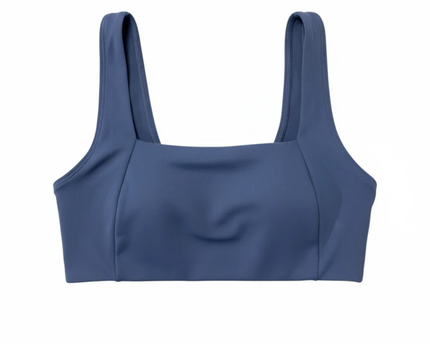 PINK Blue Square Neck Active Cutout Sports Bra