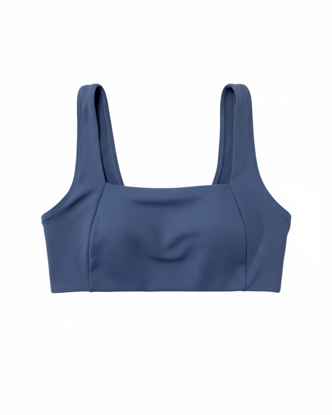 PINK Blue Square Neck Active Cutout Sports Bra