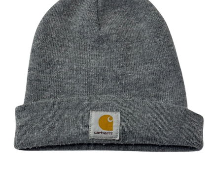 Carhartt Grey Knit Logo Patch Beanie