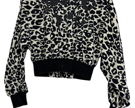 2nd Skin Black and White Leopard Print Bomber Jacket