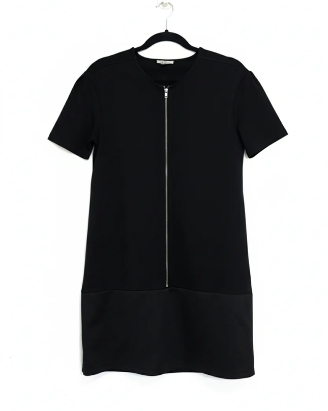 Zara Trafaluc Black Zip-Front Mini Dress