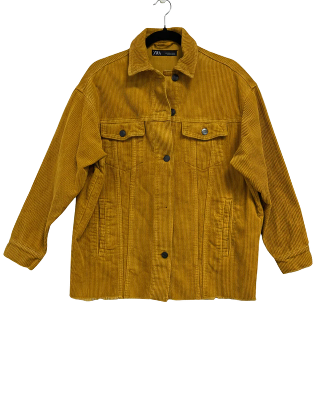 Zara Mustard Yellow Oversized Corduroy Jacket