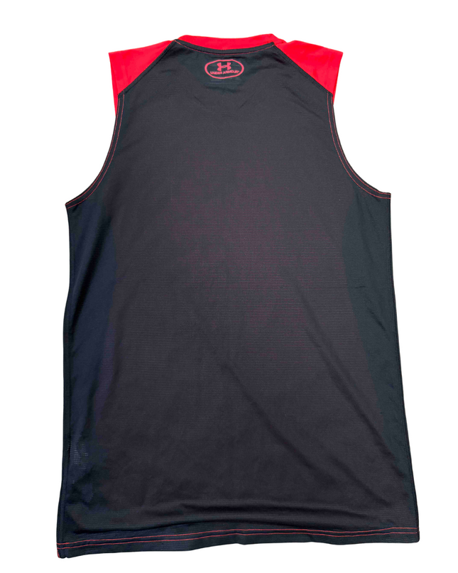 Under Armour HeatGear Fitted Red & Black Sleeveless Training Top - XS