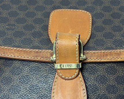 Celine Brown Macadam Monogram Crossbody Bag