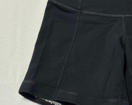 Lululemon Black High-Rise Ribbed Seamless Sports Shorts