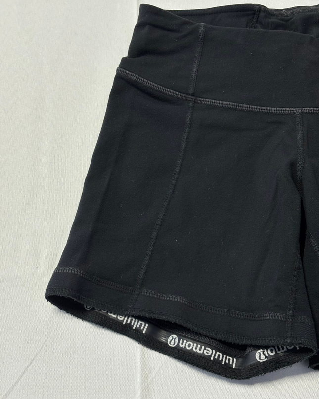 Lululemon Black High-Rise Ribbed Seamless Sports Shorts