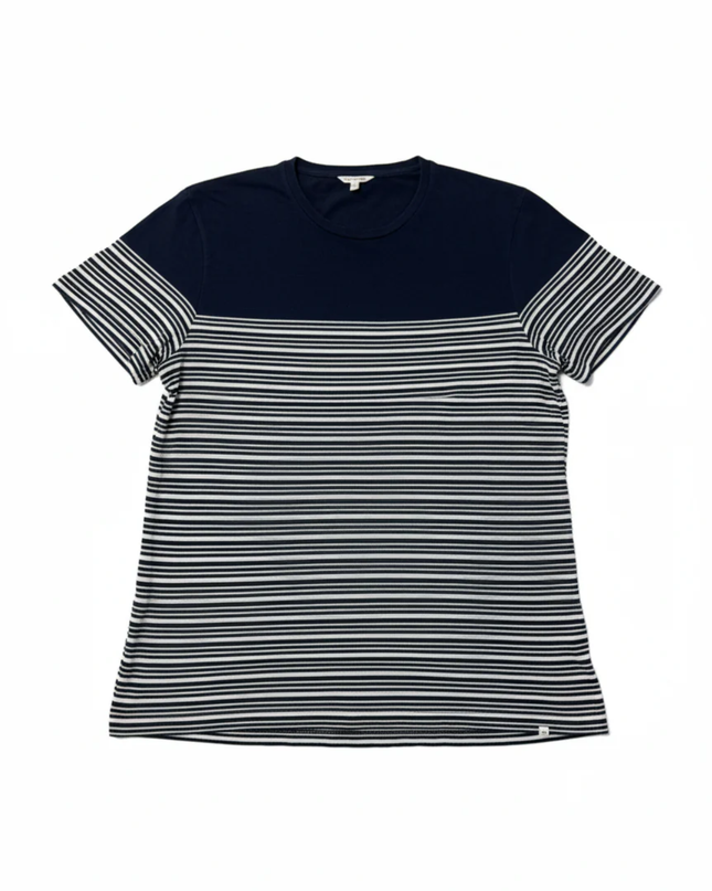 Orlebar Brown Navy Blue Striped Sammy Breton T-Shirt