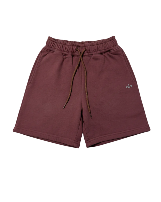 Alo Maroon Drawstring Sweat Shorts