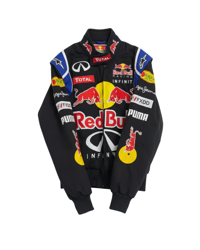 Reworked Black Red Bull Racing Formula 1 Embroidered Jacket