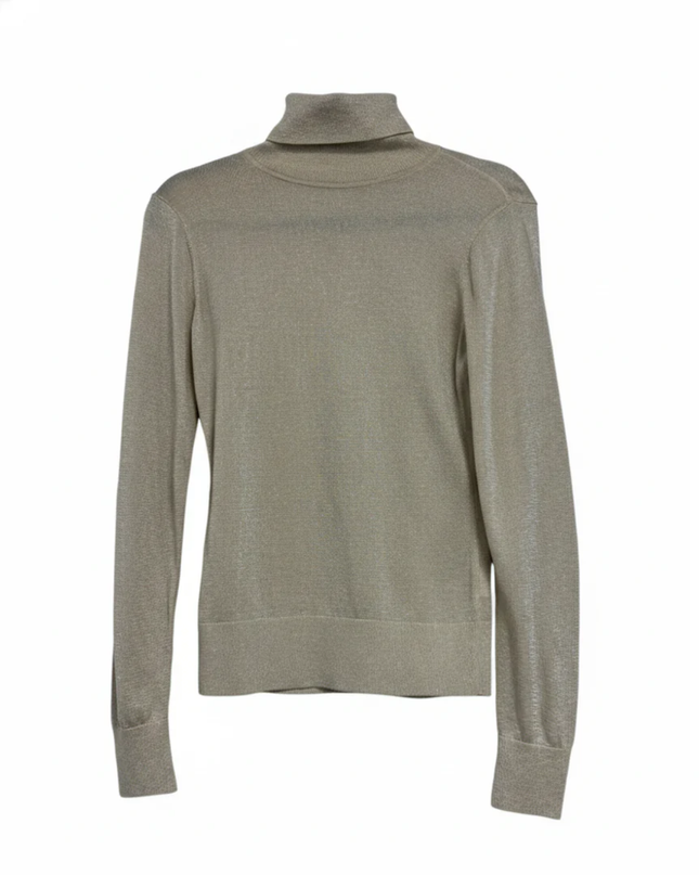 H&M Gold Shimmer Metallic Turtleneck Sweater