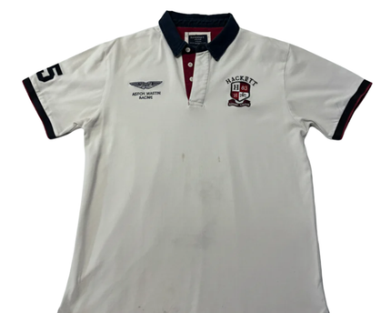 Hackett White Aston Martin Racing Rugby Polo Shirt