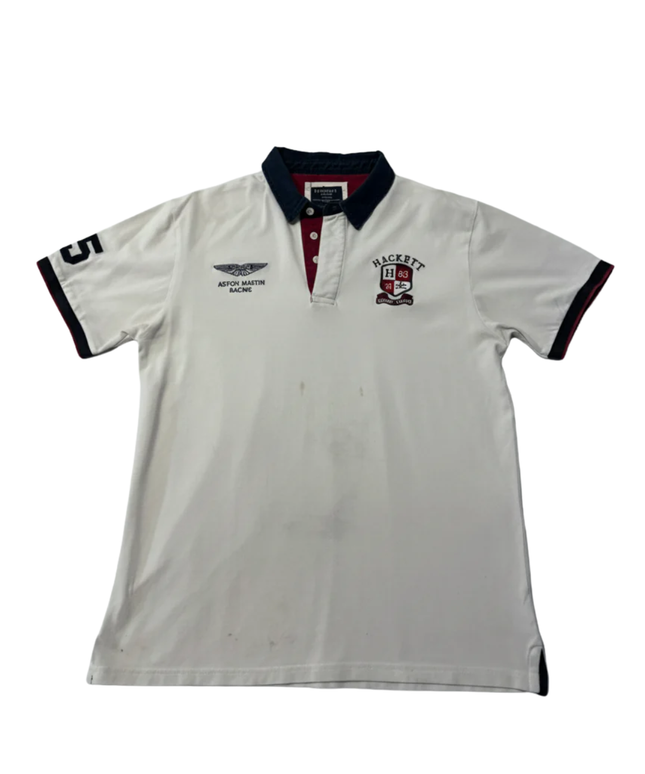 Hackett White Aston Martin Racing Rugby Polo Shirt