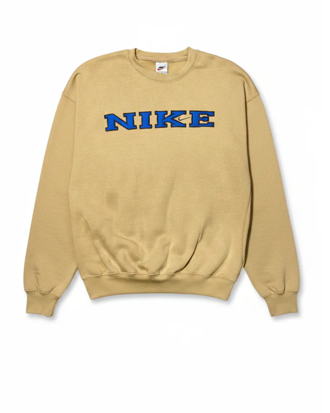 Nike Beige Vintage Spellout Graphic Sweatshirt