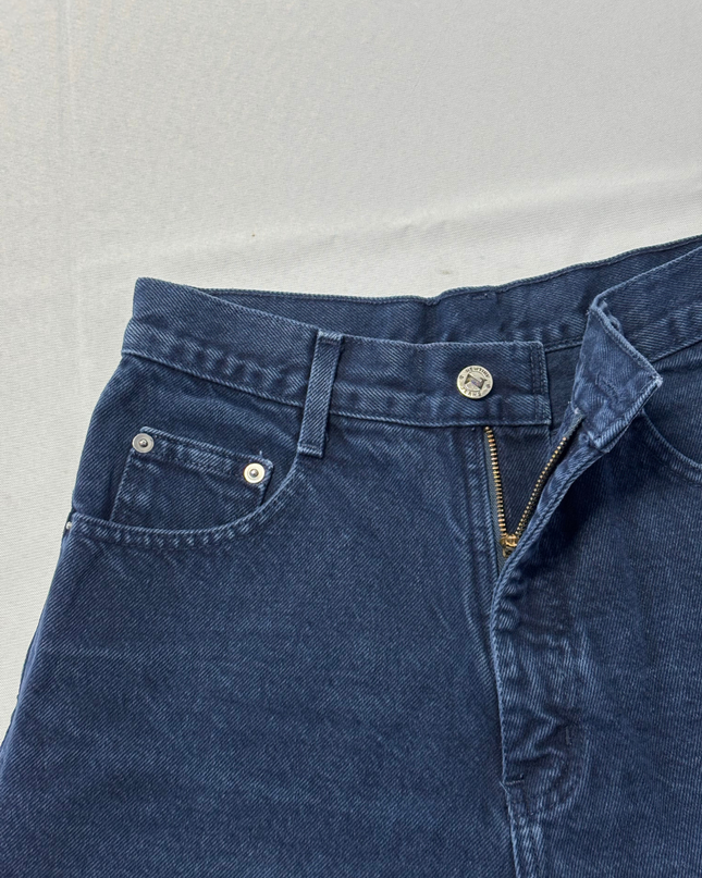 New Time Dark Blue High-Waisted Straight Leg Denim Jeans