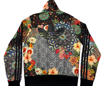 Adidas Multicolor Floral and Paisley Print Sports Track Jacket