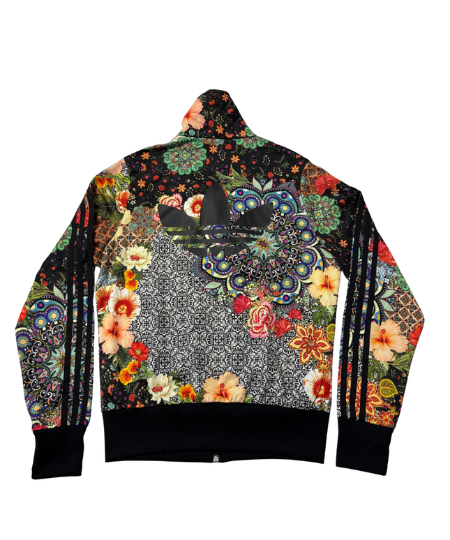 Adidas Multicolor Floral and Paisley Print Sports Track Jacket