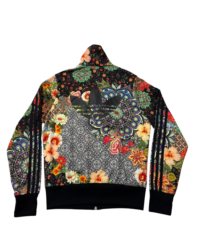 Adidas Multicolor Floral and Paisley Print Sports Track Jacket