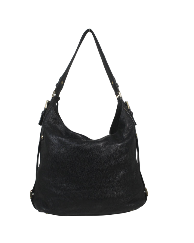 Michael Kors Black Pebbled Leather Hobo Bag