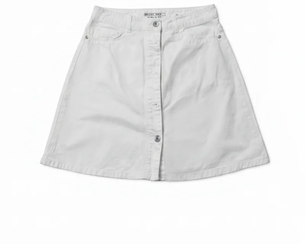 Noisy May White Button-Down Denim Mini Skirt