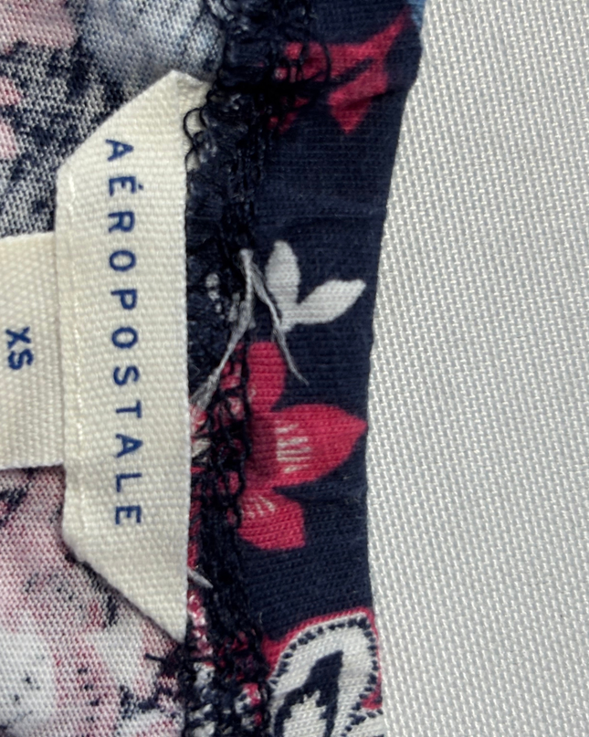 Aéropostale Navy Blue Floral Print Romper