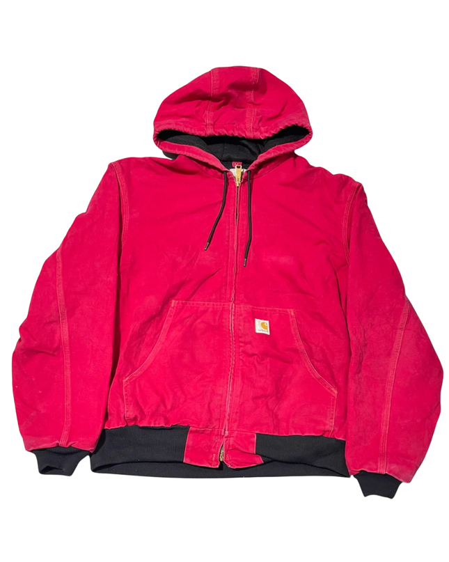 Carhartt Red Canvas Hooded Active Jacket