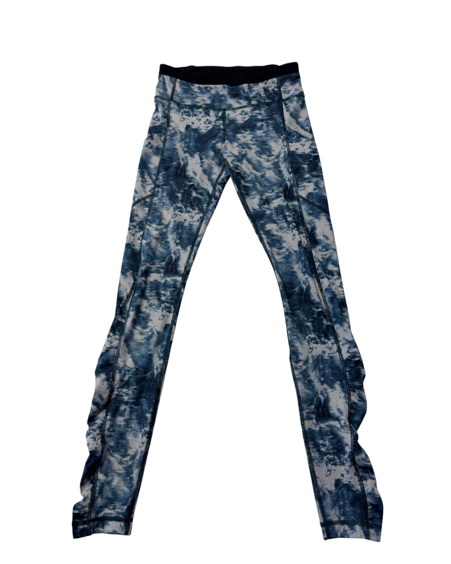 Lululemon Blue and White Tie-Dye Performance Leggings