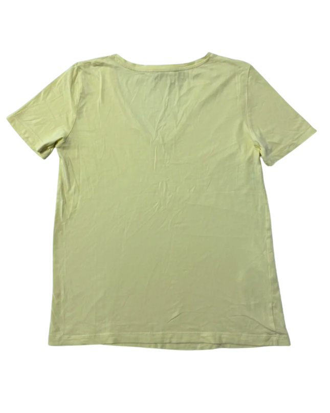 MNG Pastel Yellow V-Neck Short Sleeve T-Shirt