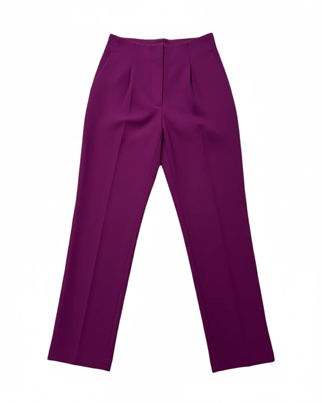 ZARA Purple High-Waisted Straight Leg Trousers