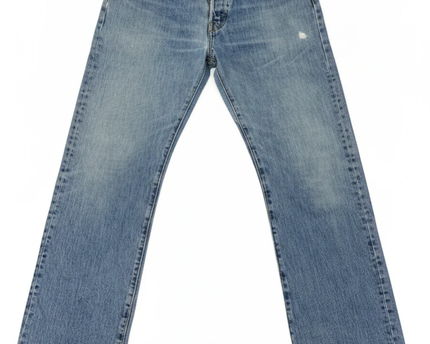 Levi's Blue 501 Original Straight Fit Distressed Jeans