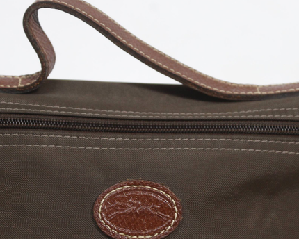 Longchamp Brown Le Pliage Toiletry Case Pouch