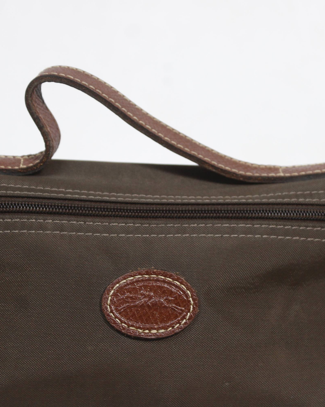 Longchamp Brown Le Pliage Toiletry Case Pouch