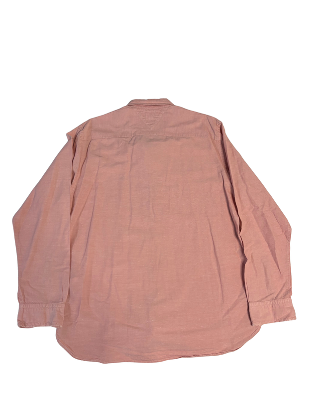 Tommy Hilfiger Pink Cotton Linen Long Sleeve Button-Down Shirt