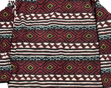Patagonia Burgundy Geometric Pattern Synchilla Snap-T Fleece Pullover