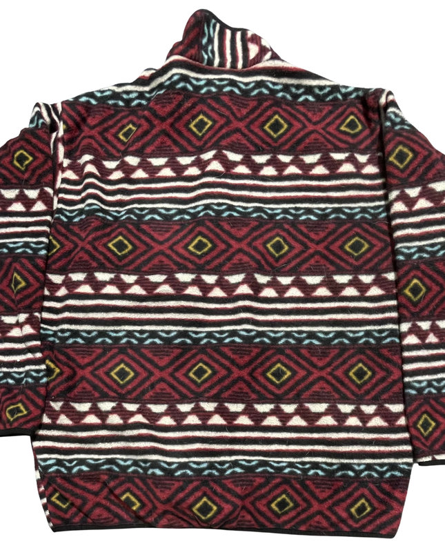Patagonia Burgundy Geometric Pattern Synchilla Snap-T Fleece Pullover