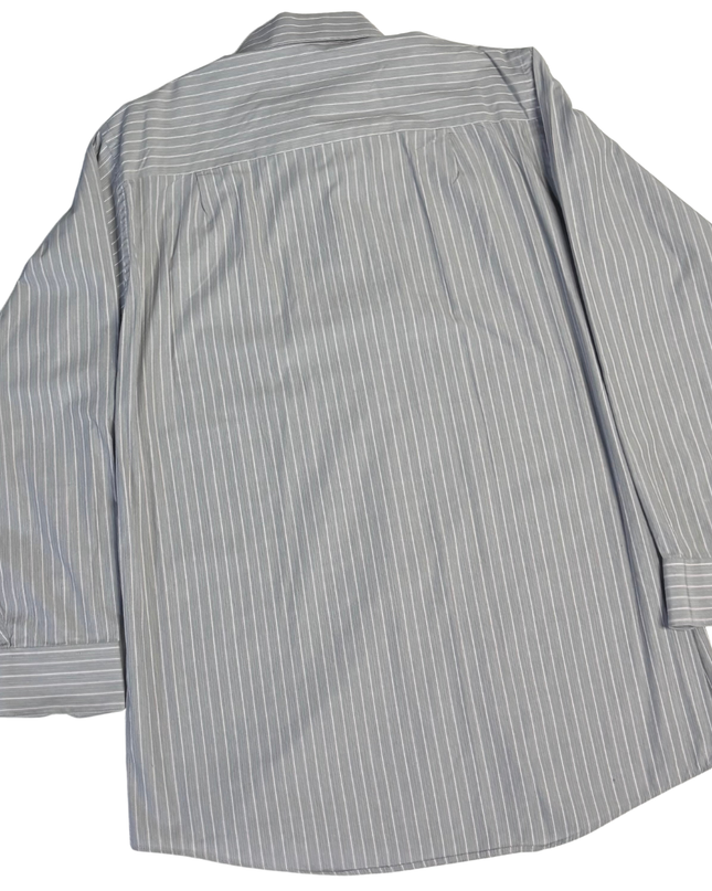 Calvin Klein Gray Striped Regular Fit Long Sleeve Shirt