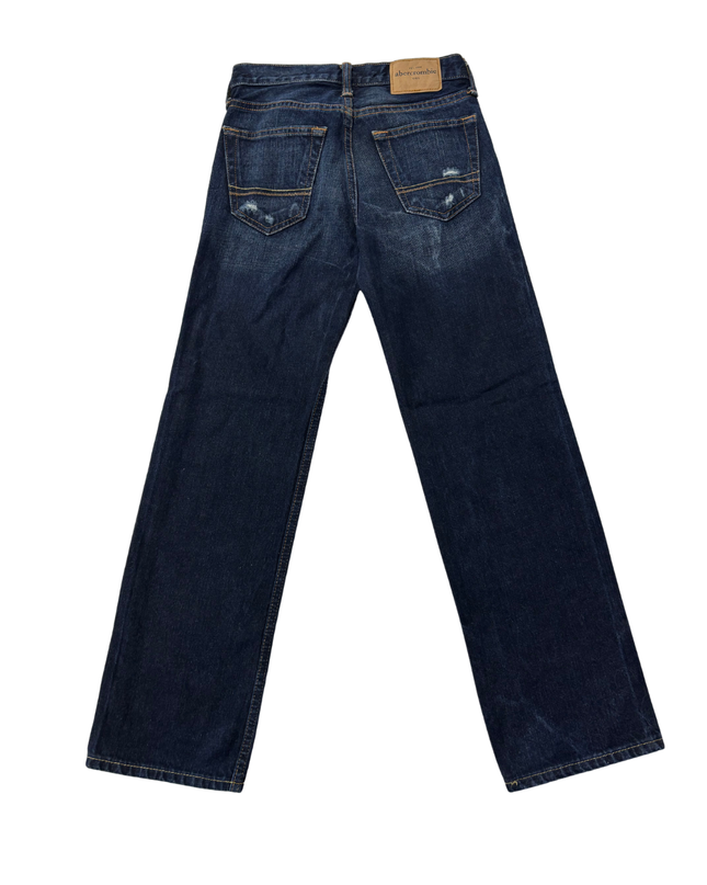 Abercrombie & Fitch Kids Dark Blue Distressed Straight Leg Jeans