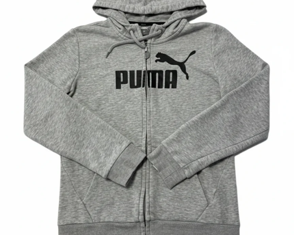 Puma Grey Full-Zip Athletic Hoodie