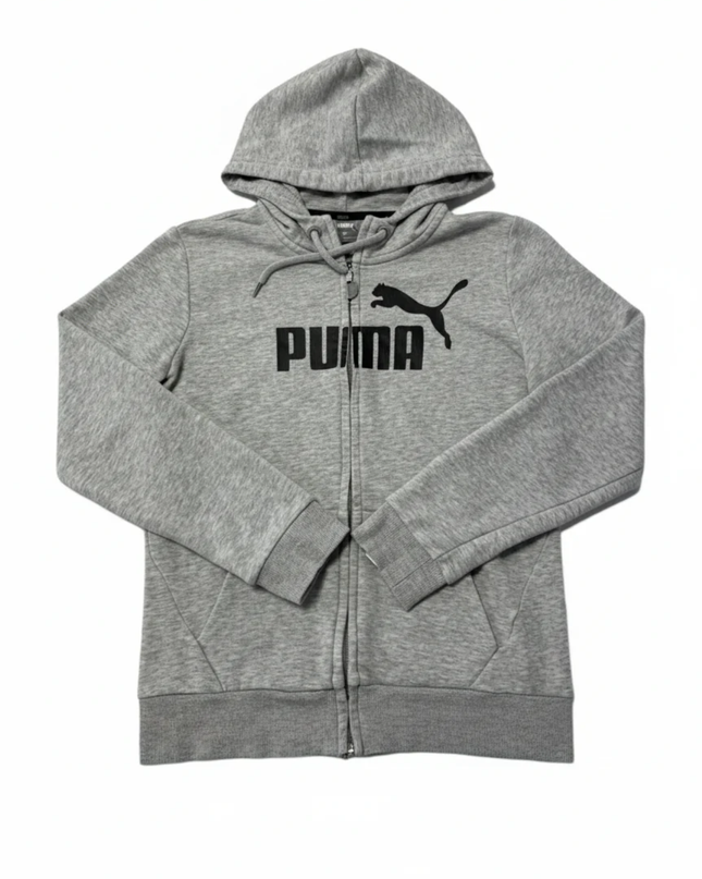 Puma Grey Full-Zip Athletic Hoodie